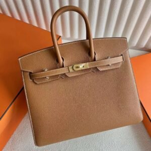 Crocodile Station Reviews Birkin Sellier Epsom Ck37 Golden Brown Gold Hardware 25cm Full Handmade Ghw